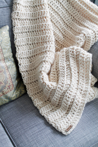 Crochet Pattern x The Aspen Throw, Chunky Crochet Blanket